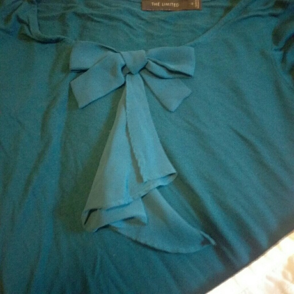 Teal Bow Detail T Shirt - Picture 1 of 2