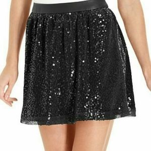 Black sequined skirt