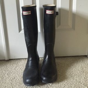 Tall Black Hunter Rain Boots