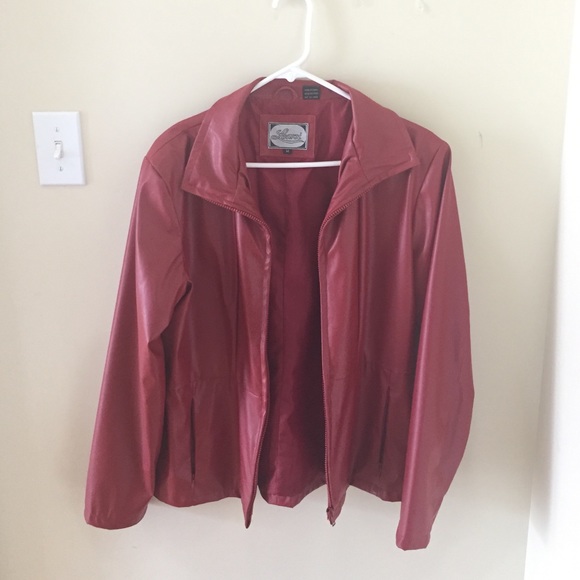 Jackets & Blazers - Red faux leather jacket