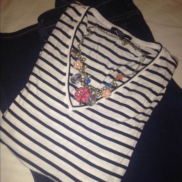 Tahari stripe top