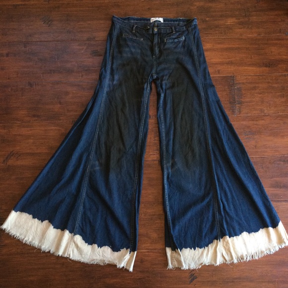 *SOLD* Free People Bleached Hem Extreme Flares - Picture 2 of 4