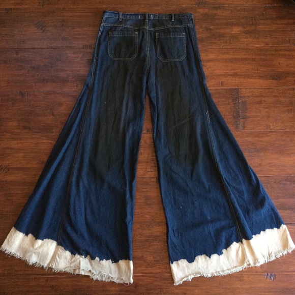 *SOLD* Free People Bleached Hem Extreme Flares - Picture 3 of 4