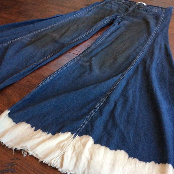 *SOLD* Free People Bleached Hem Extreme Flares - Picture 4 of 4