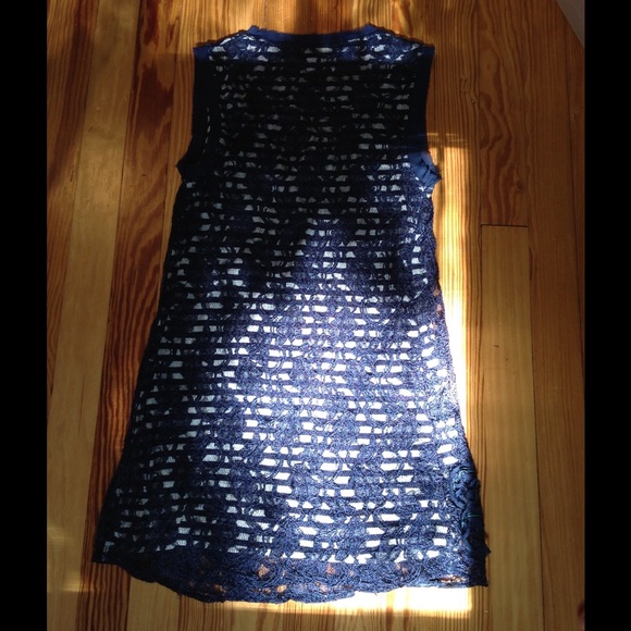 Anthropologie Navy appliqué over cotton stripe Sm - Picture 2 of 4