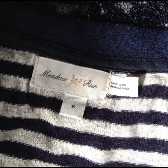Anthropologie Navy appliqué over cotton stripe Sm - Picture 4 of 4