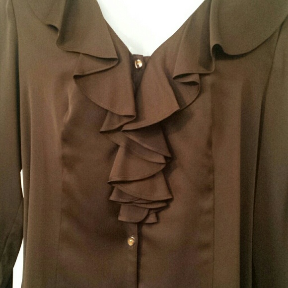 New Beautiful Brown Talbots Blouse - Picture 2 of 2