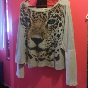 Long sleeve cheetah/tiger sweater