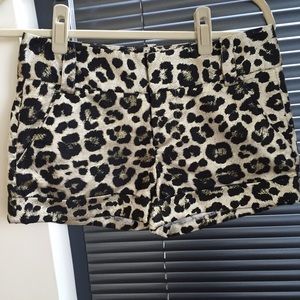 Alice + Olivia Leopard Cuff Shorts