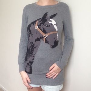 H&M Gray Horse Sweater - one of my favs!! 🏇