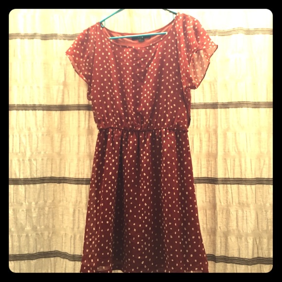 Maroon or dark red dress