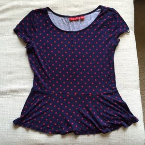 Polka dot peplum top