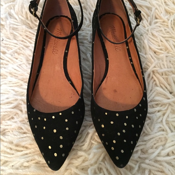 Madewell Ballerina suede polka dots flats