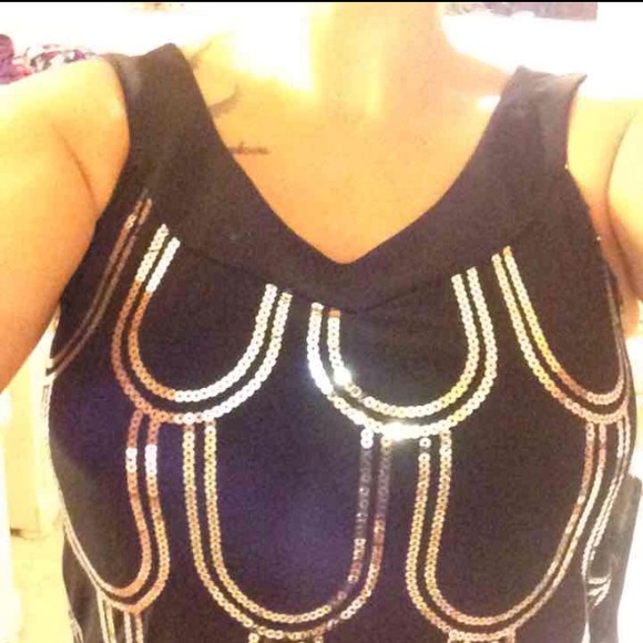 Size 14 missy black and sequined dress BNWT - Picture 2 of 4