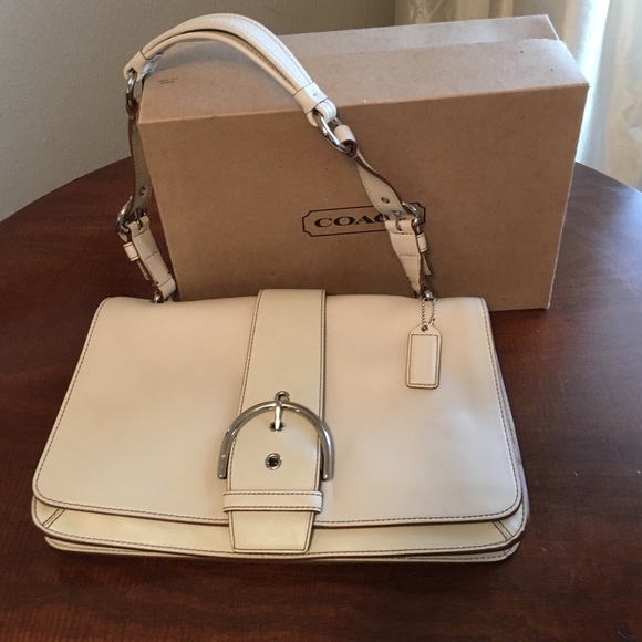 Cream, Off-White Vintage Coach Bag