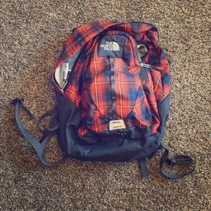 North Face Plaid Backpack