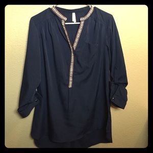 Navy blue 3/4 sleeve tunic