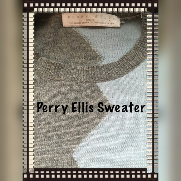 Light Blue+Gray Short Sleeve Cashmere top•gift too - Picture 3 of 4