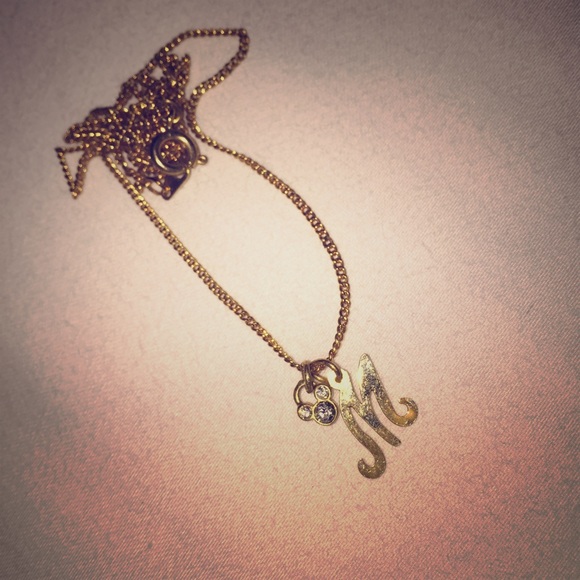 "M" initial necklace with Mickey Mouse Charm