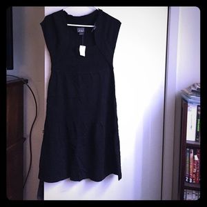 Black cap sleeve sweater dress