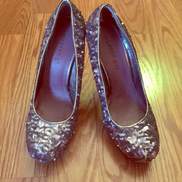 Madden Girl Grey/Purple Sequined Heels