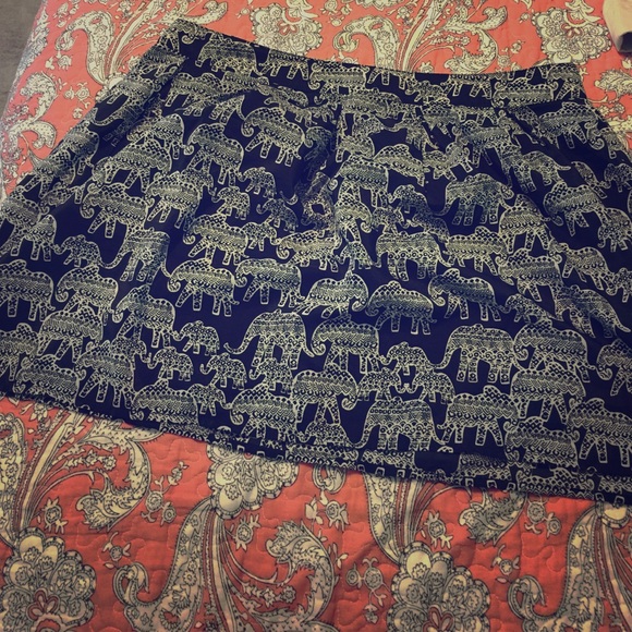 Black elephant print skirt