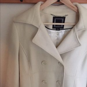 Knee Length Cream Pea Coat