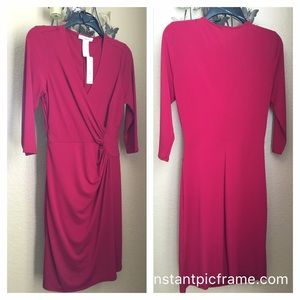 New Sz 8 (M) Red Laundry by Design Faux Wrap Dress