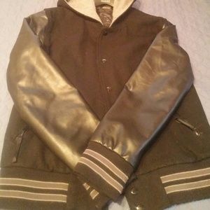 Men varsity hooded jacket