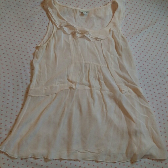 Sheer Cream Ruffle Top - Picture 2 of 3