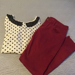 Limited Red Jean Leggings 10