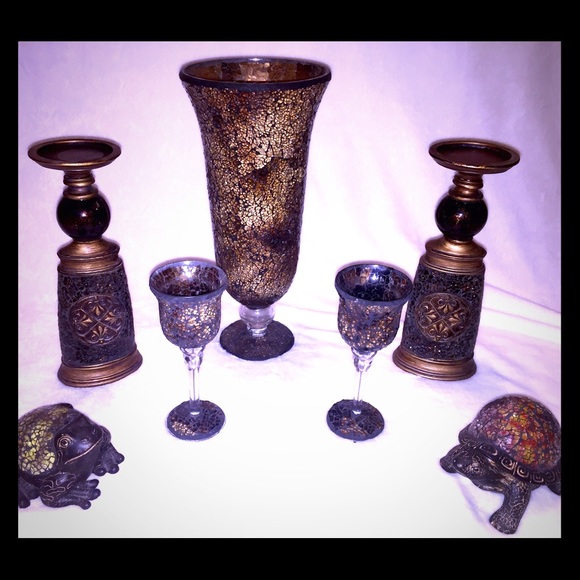💐Gorgeous 7 piece vase, candle holders, decor set - Picture 1 of 4