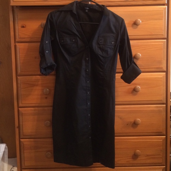 Black Button-up Shirt Dress