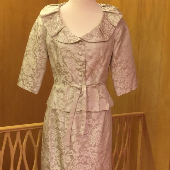 Silk brocade jacket & skirt, Teri John size 10