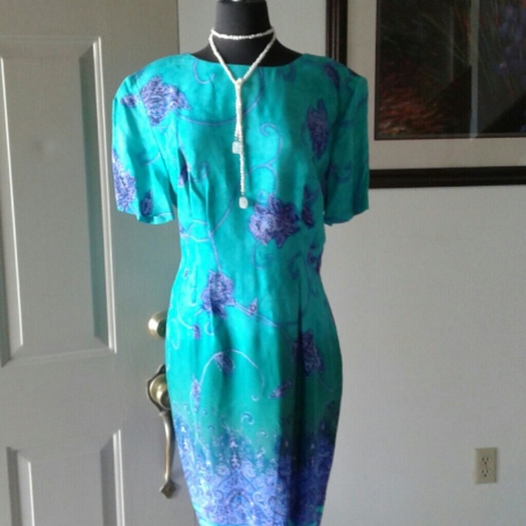 Silk aqua green dress