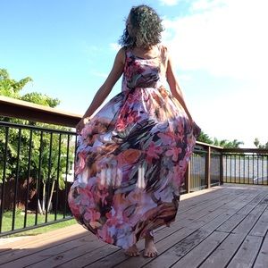 Isaac Mizrahi New York Floral Chiffon Maxi Dress