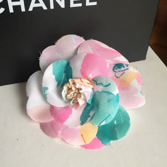 CHANEL Accessories - Authentic CHANEL MULTI COLORED CAMELIA BROOCH.