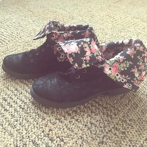Floral Combat Boots