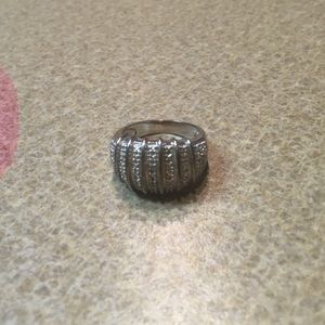 Sterling silver diamond ring