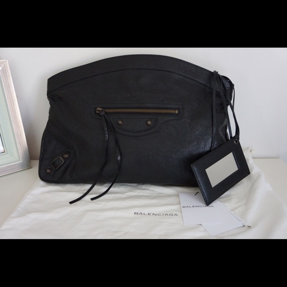 SOLD! Balenciaga Black Lambskin Clutch - Picture 3 of 4