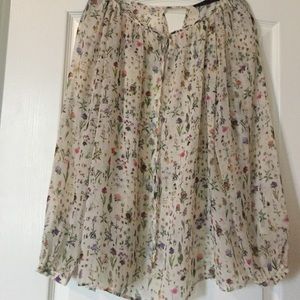Zara cream floral sheer top.