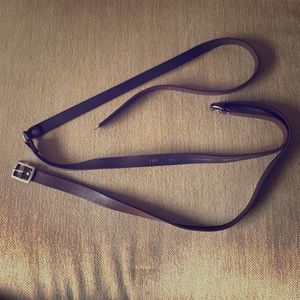 J. Jill brown leather double-wrap belt