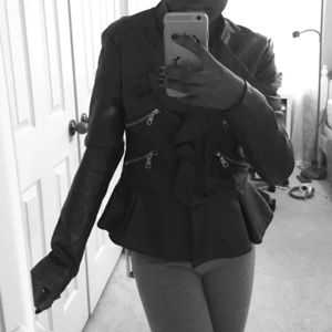 Cute leather coat in green