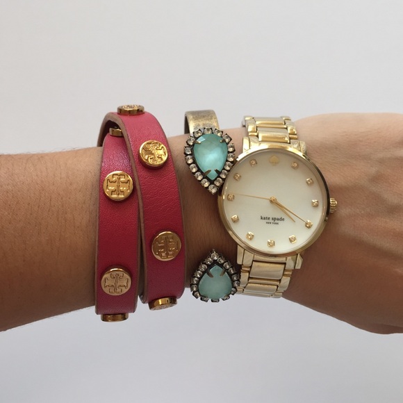 Tory Burch Coral Double-Wrap Bracelet