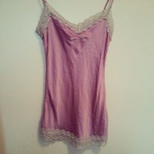 100% Silk lavender lace camisole