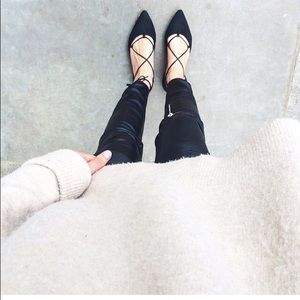 Stuart Weitzman Gilligan Lace Up Suede Flats