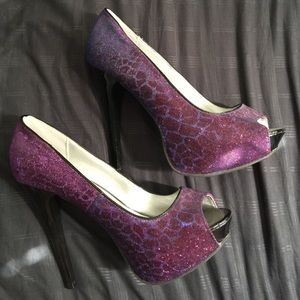 Shi by journeys purple sparkly heels