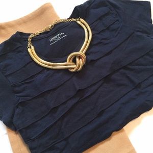 Ruffled Navy Tee