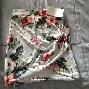 Floral bodycon mini skirt
