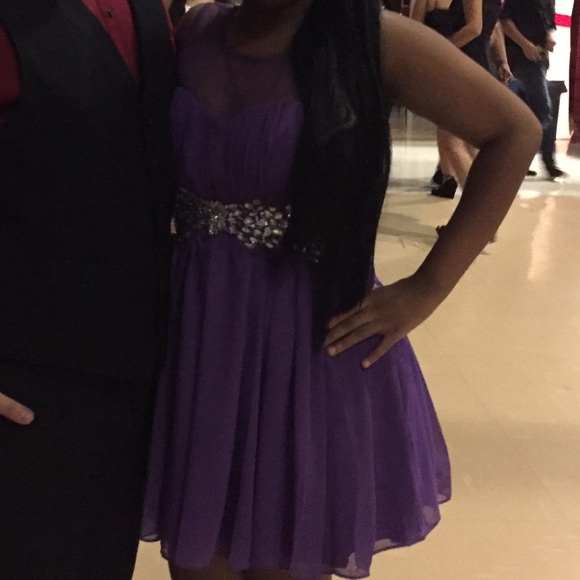 Purple Formal Dress w/ Silver Studding - Picture 1 of 2